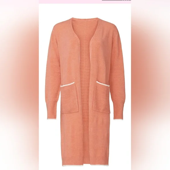 John + Jenn Orange White Cardigan Sweater Size M - Picture 6 of 6